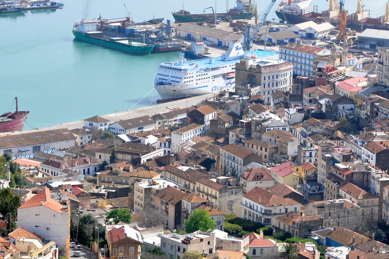 Hafen von Bejaia in Algerien aus der Vogelperspektive