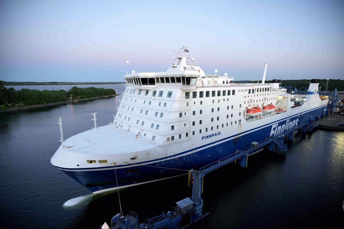 Finnlines ferry Finnmaid at the terminal in Travemünde