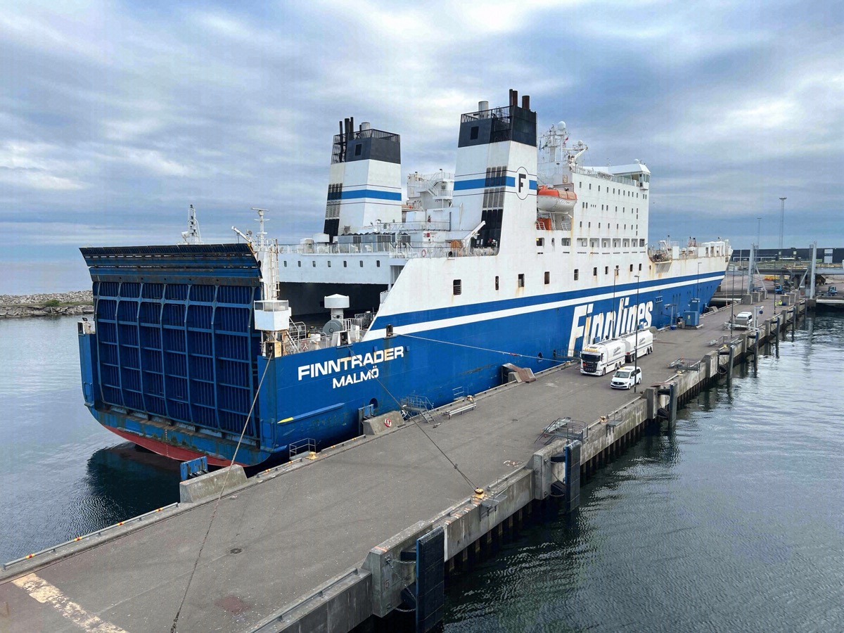 The Finnlines ferry 'Finntrader' in the port of Malmö