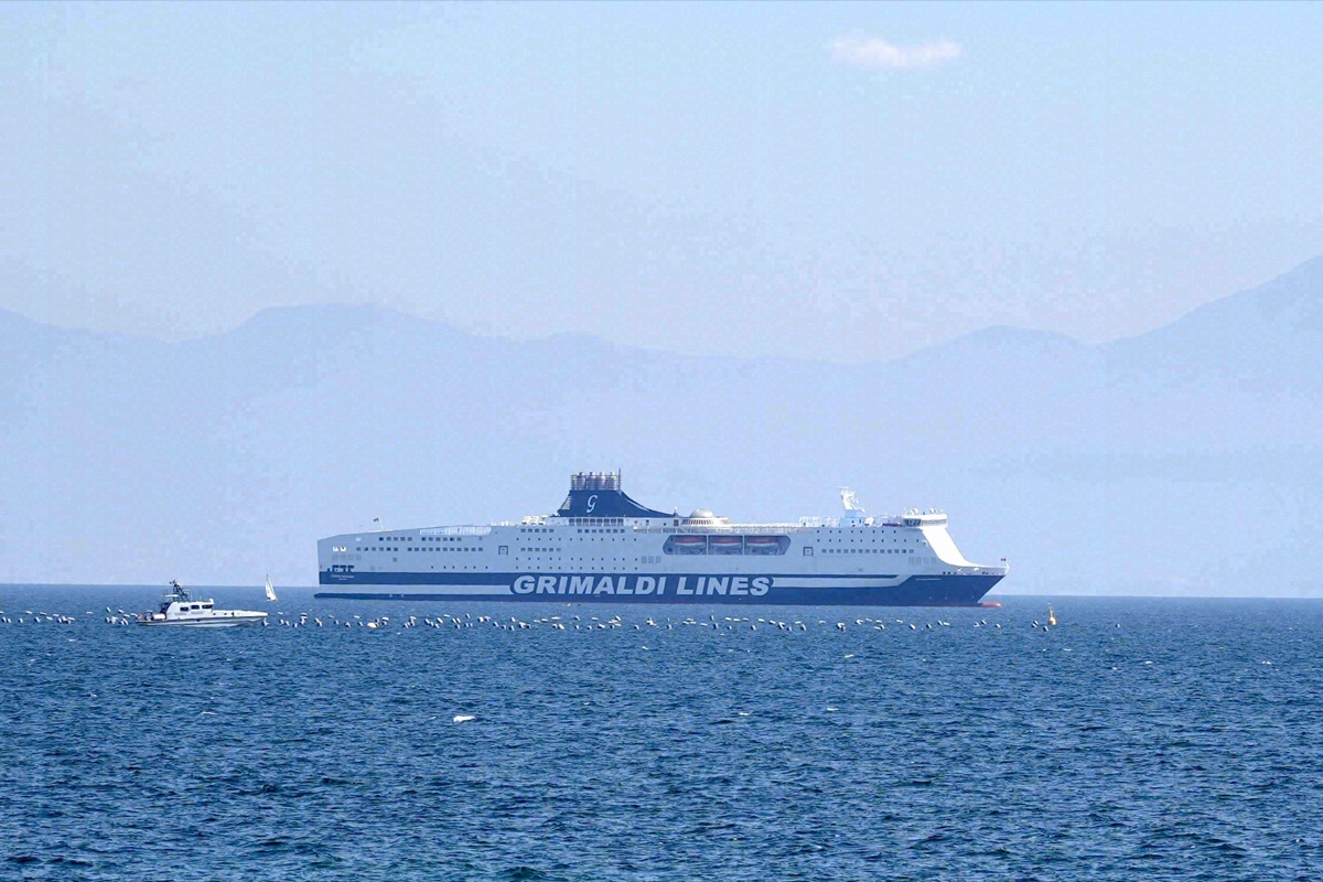 Grimaldi Lines ferry on the Mediterranean