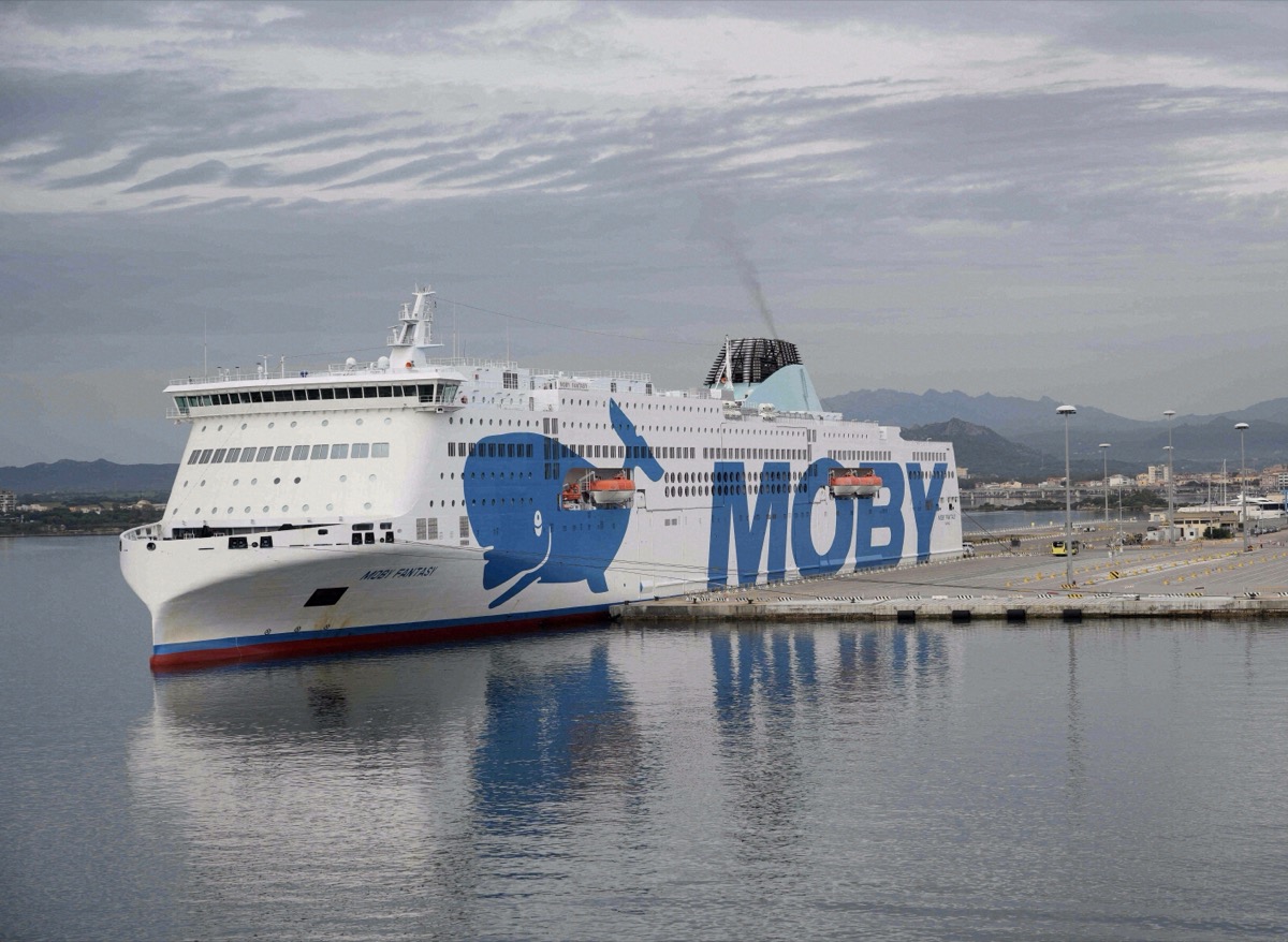 The Moby Lines ferry Moby Fantasy in the port of Olbia