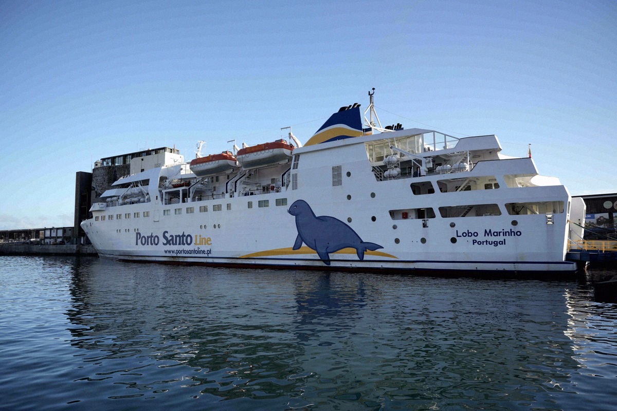 The Porto Santo Line ferry Lobo Marinho in the port of Funchal