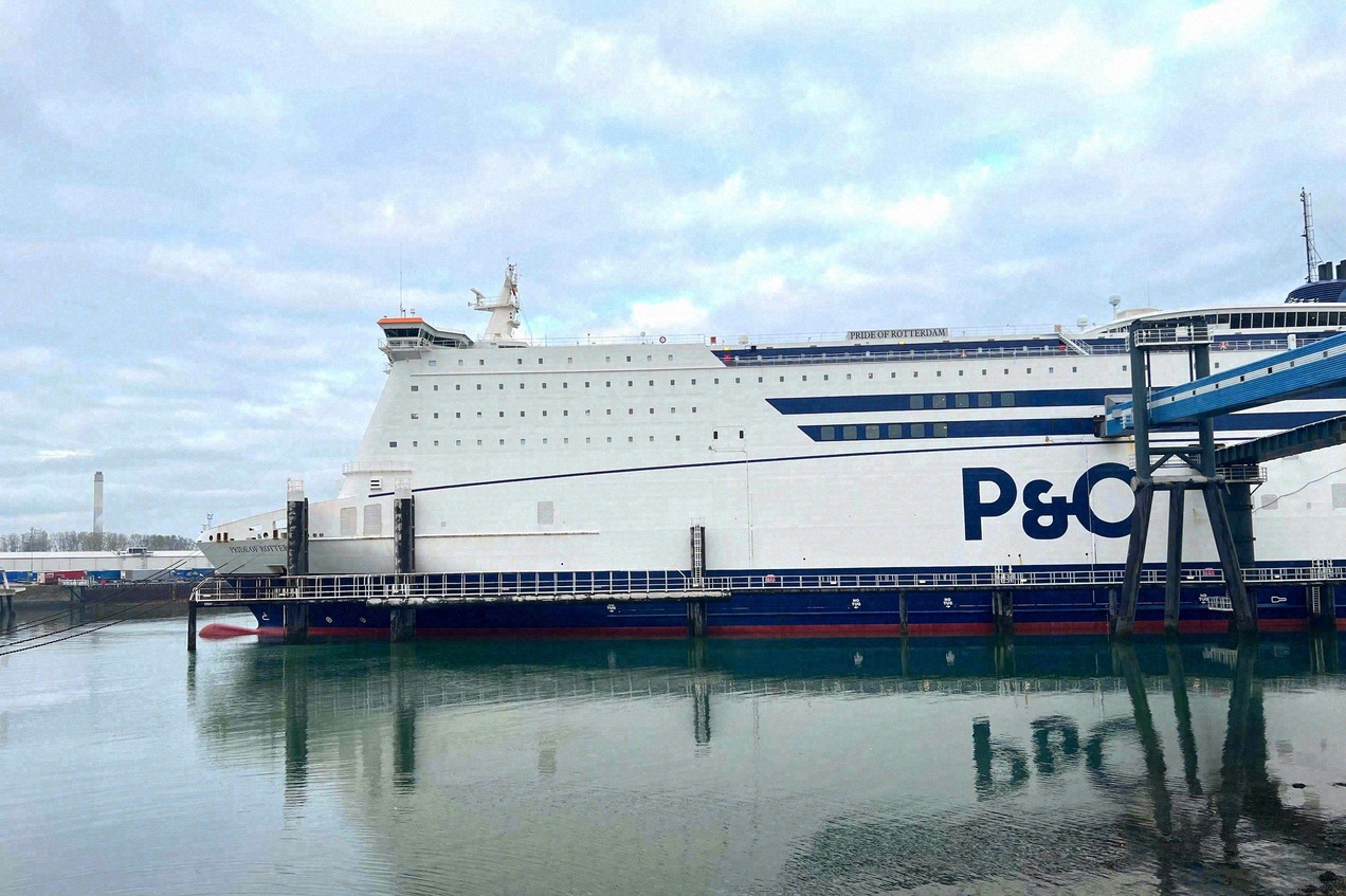 The P&O ferry Pride of Rotterdam at the terminal in Rotterdam