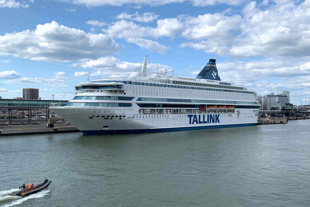 A Tallink ferry in Helsinki harbour