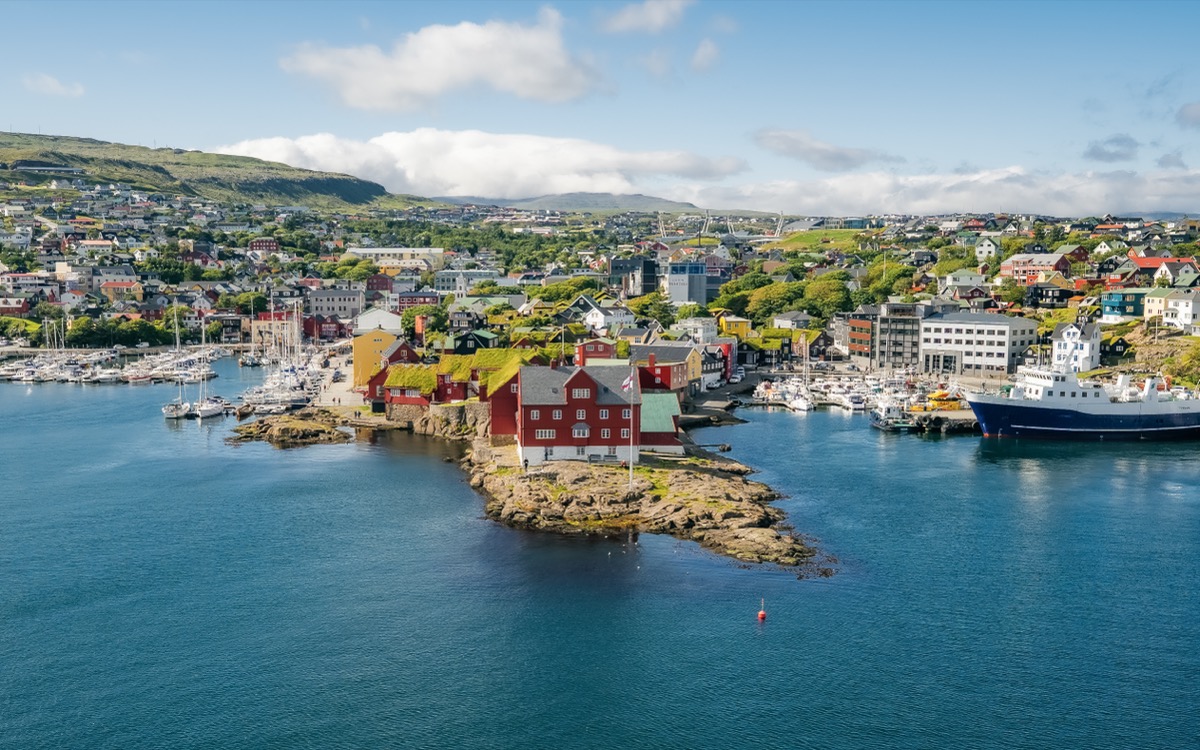 View from the ferry of Tórshavn, the capital of the Faroe Islands