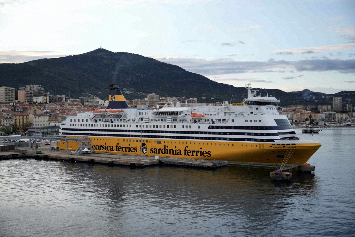 Corsica Ferries ferry in Toulon harbour