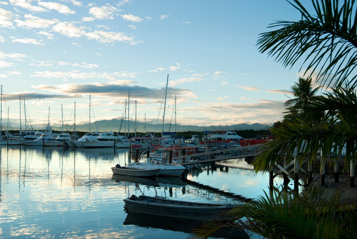 Evening atmosphere at the marina of Port Denarau, Fiji