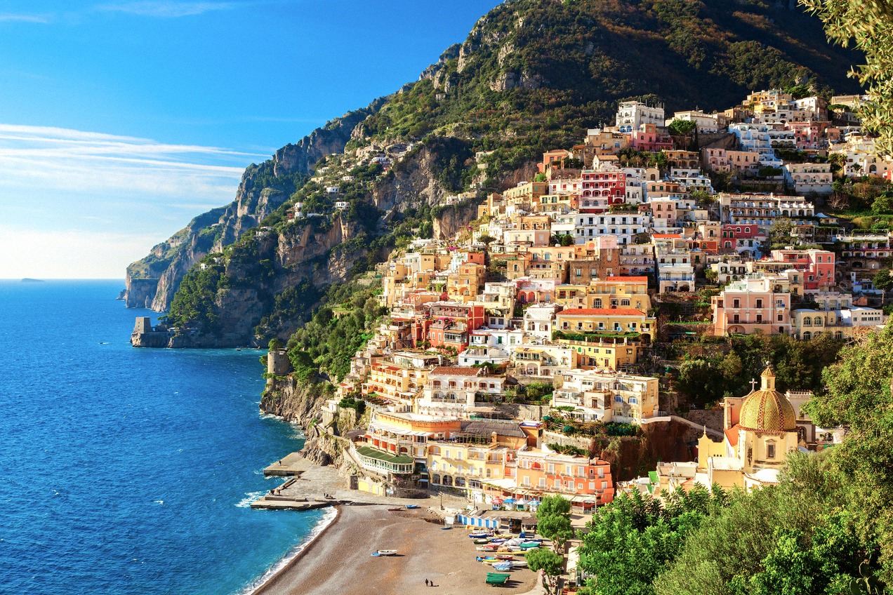 Coastal view of Positano on the Amalfi Coast