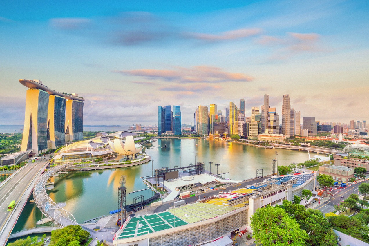 The Marina Bay skyline in Singapore