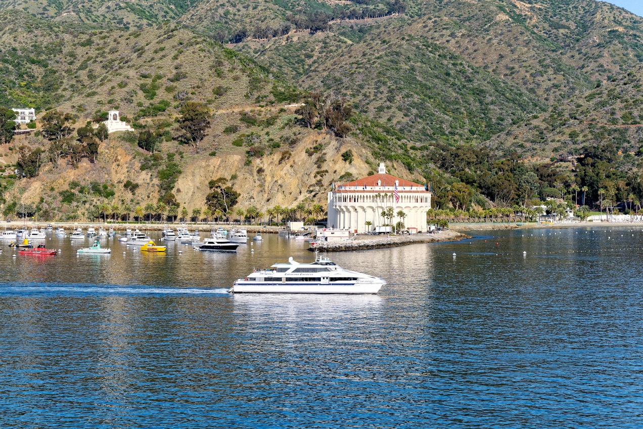 Ferry off the Catalina Casino in the port of Avalon