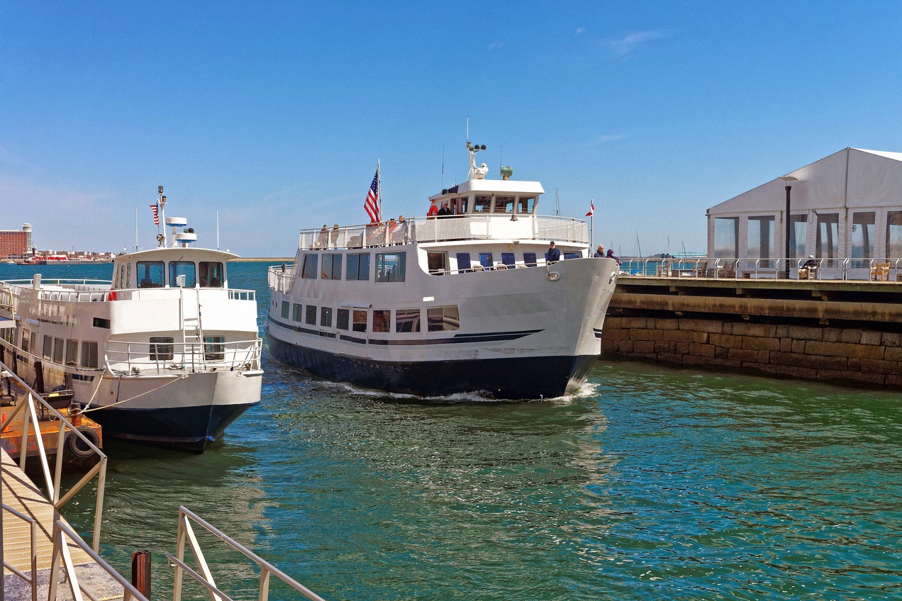 A passenger ferry in Boston harbour